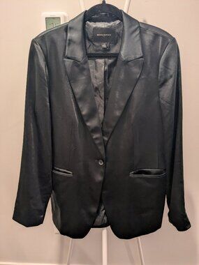 Banana Republic Factory black satin blazer 14